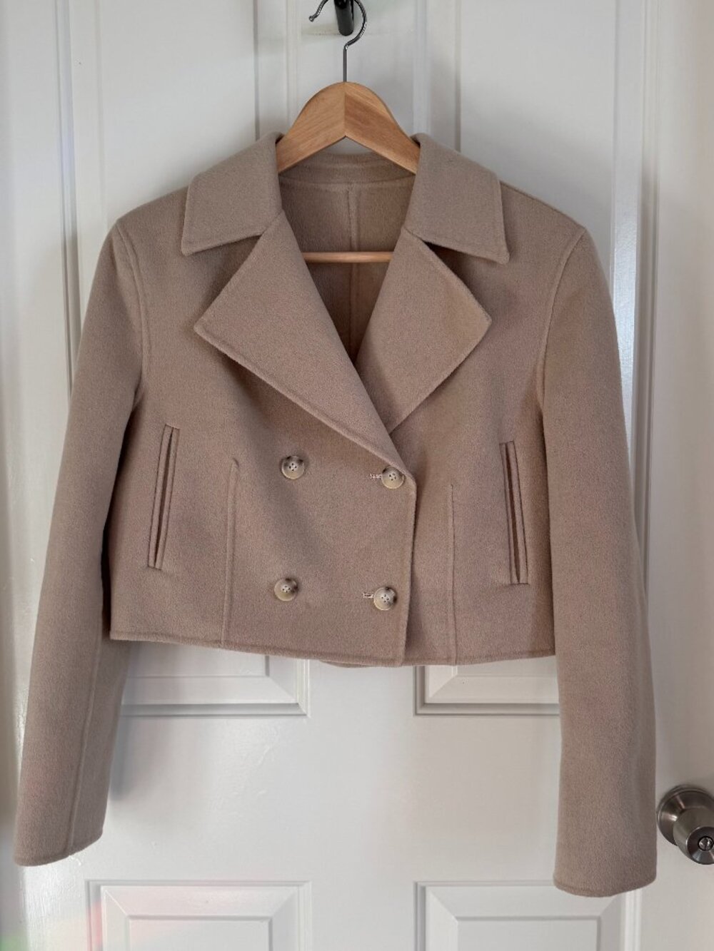 100% Wool Cropped Double Breasted Jacket from LIT, Size Small